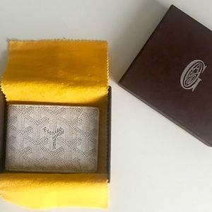 Authentic White Goyard Slot Bi-fold Wallet